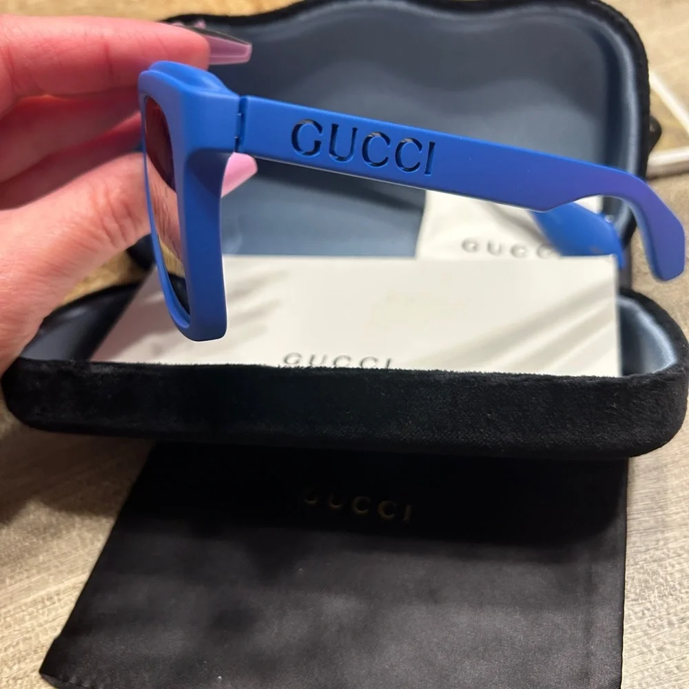 221. Gucci Bold Blue Sunglasses